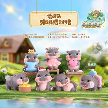 新款倭河马弹跳招財猪盲盒萌宠办公桌面小摆件可爱装饰品厂家直销