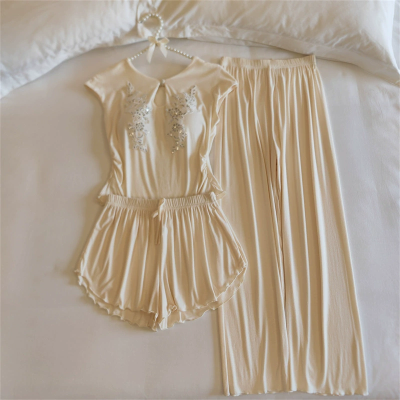 Top with cups, spring pijama, summer sexy thin set