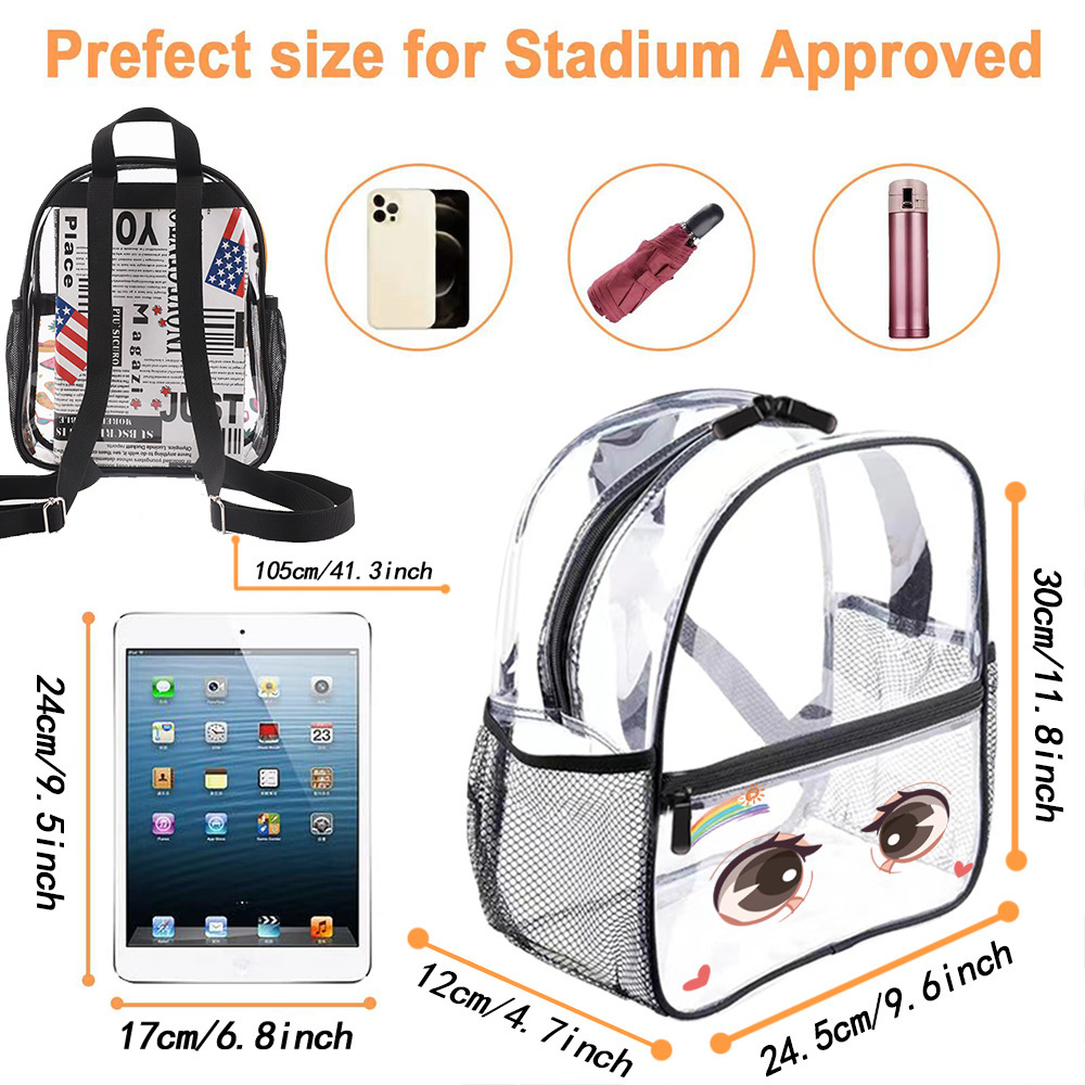 Mochila de pvc transparente de Amazon transfronteriza, mochila impermeable de alto valor, mochila transparente, almacenamiento deportivo de viaje