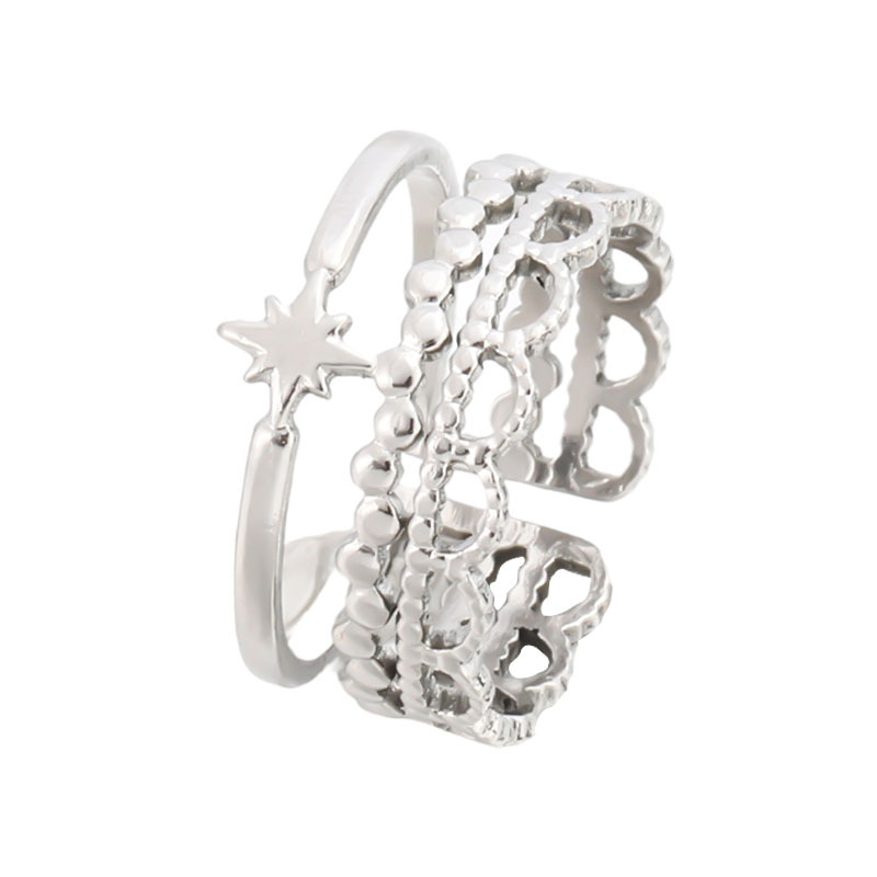 Star Pattern Women'S Gender Fashion Style Fashion Star Stainless Steel Plating Open Ring