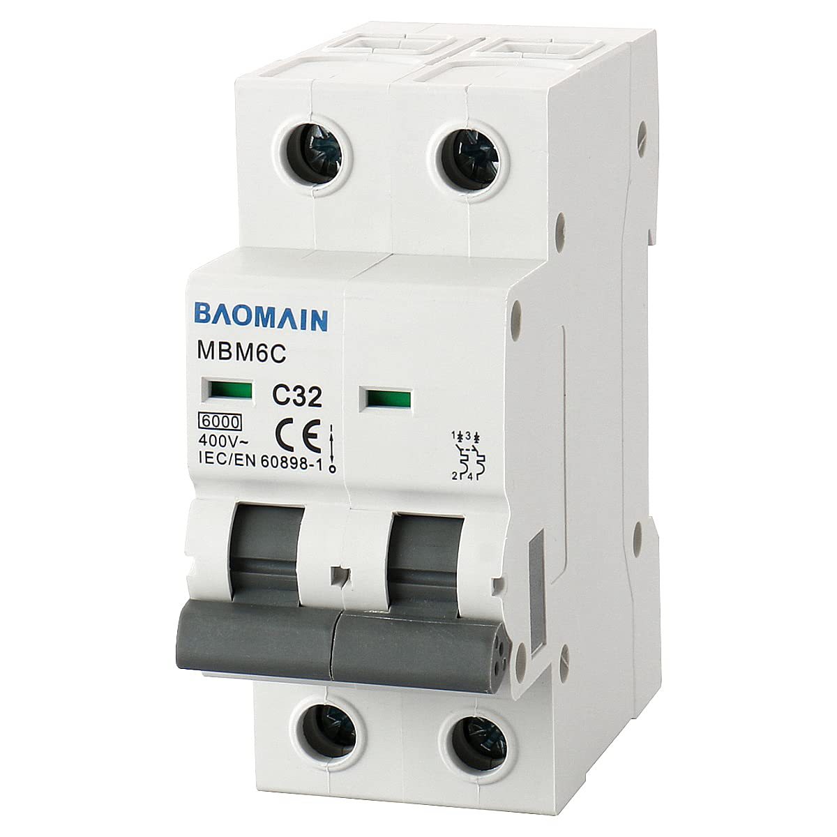 Baomain 微型断路器 MBM6C (DZ47-63) 2P C32 AC 230V 400V 32Amp