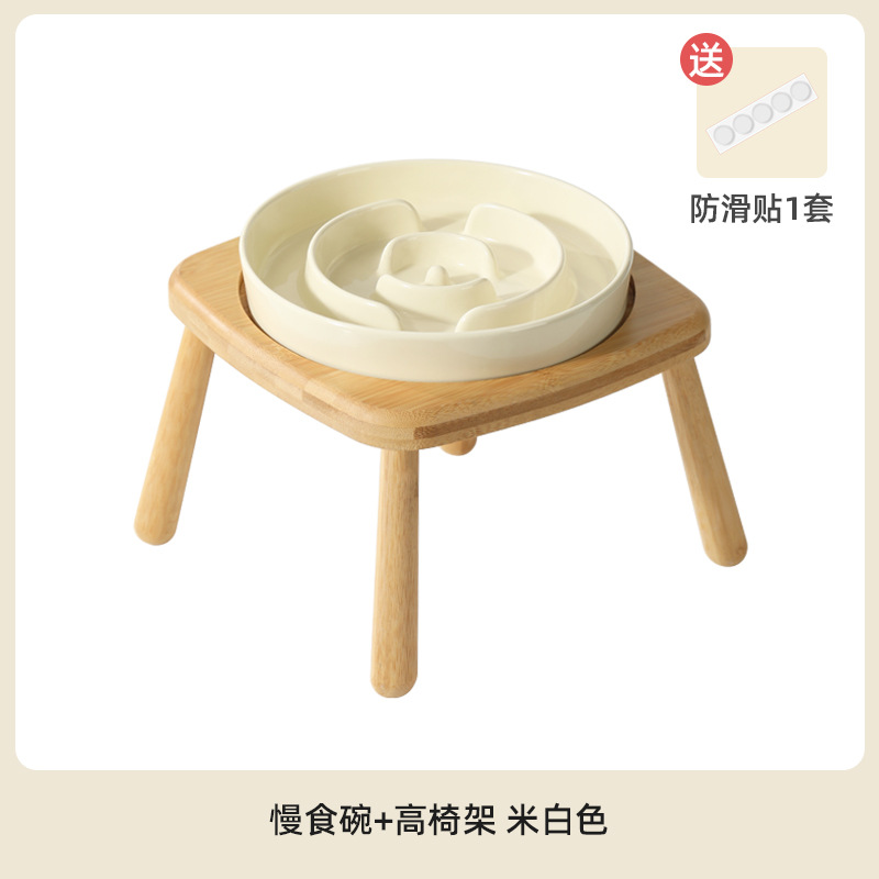 Cuenco de cerámica para perros, comida lenta, comida lenta, cuencos de arroz anti-asfixia, cuencos de comida para perros grandes y medianos, cuencos de agua para perros