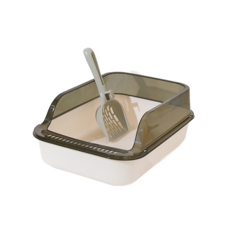 Lavabo de arena para gatos, inodoro para gatos semicerrado de gran tamaño, cerca alta, palangana de heces para gatos, palangana de arena para gatos, suministros para mascotas para gatos