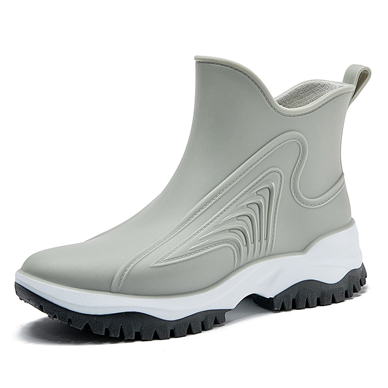 Fashionable and casual short tube two-color rain boots for women…
