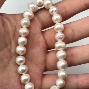 8-9mm Nearly Round Natural Freshwater Pearl Thread Slightly Flawed Finished Bracelet with Elastic Rope Hand Beads Manufacturer Wholesale