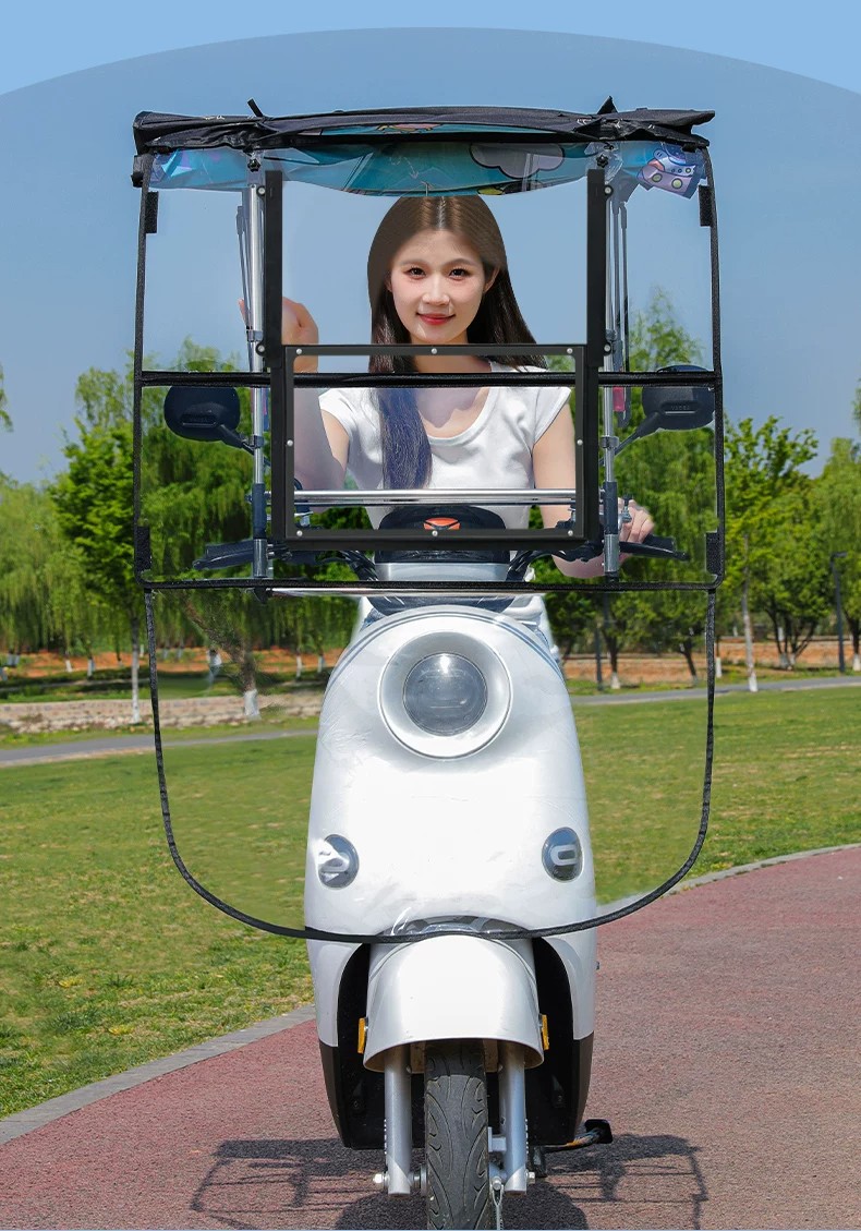 New model of electric vehicle canopy, retractable, foldable, quick-release sunshade, waterproof and sun-proof, for electric motorcycles