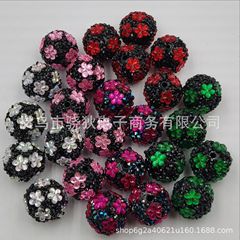 通孔重工砂糖水晶梅花圆珠串珠笔配件手机钥匙链包链手工diy饰品