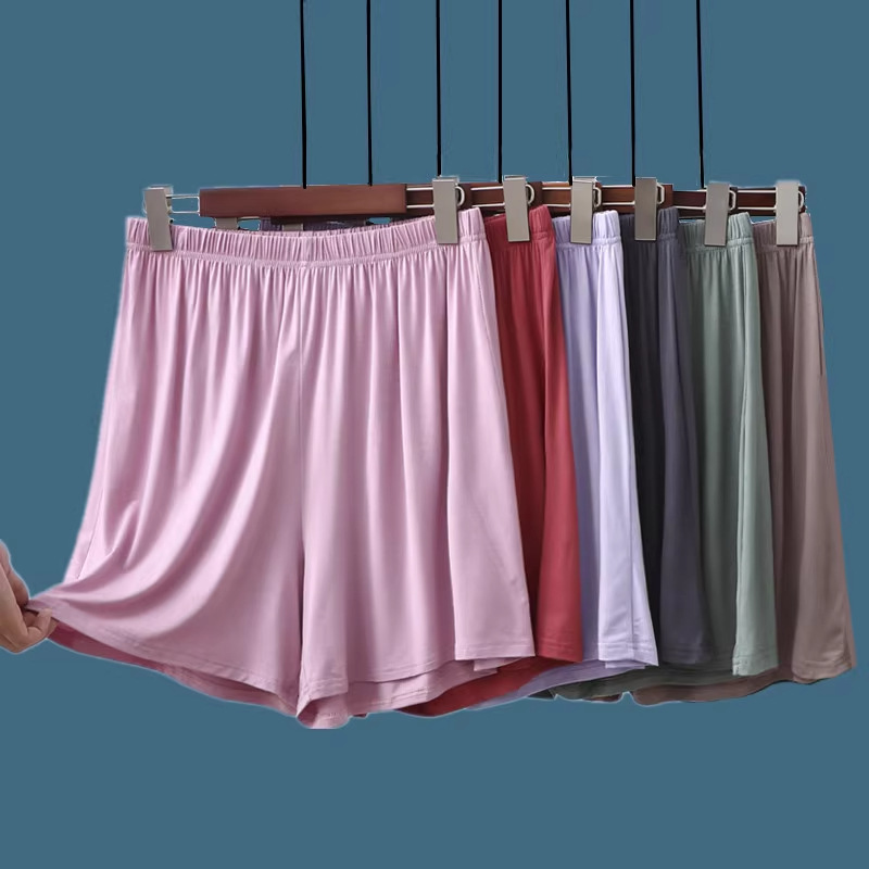 Ice Silk Loose Safety Shorts for Women, Anti-Exposure, Suitable for Wearing Outside or at Home, High Elasticity, Plus Size, Summer Thin Style, Flat Edge, Base Layer Shorts