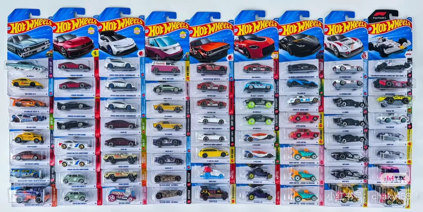 Литой гоночный игрушечный автомобиль (Hot Wheels Ferrari), металлический 12 см, assorted 72 модели случайной смеси