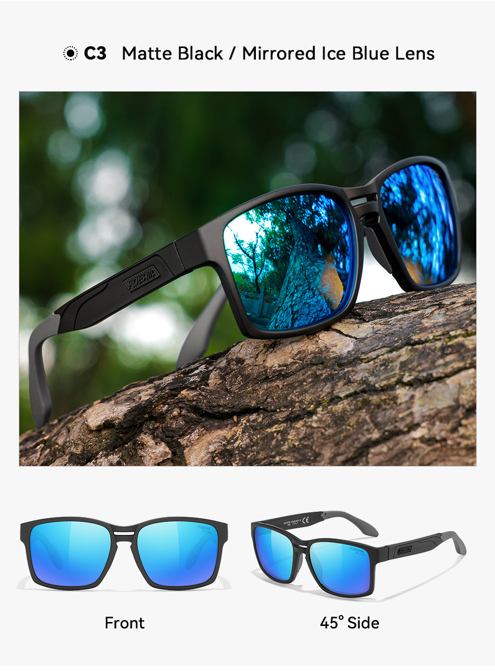 KDEAM Polarisierte Sonnenbrille TR90 Outdoor-Sportbrille UV-Schutz KD0736