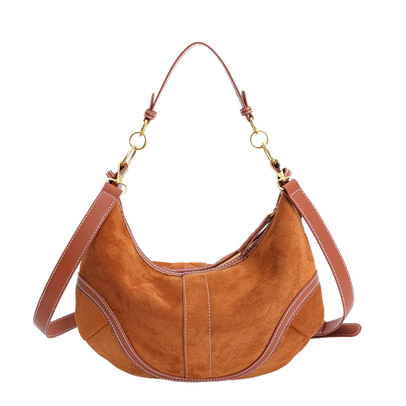 Nicho de diseño estilo estilo simple personalidad in-viento texturas de gamuza bolsas de bolsas de bolsas de hombro diarias