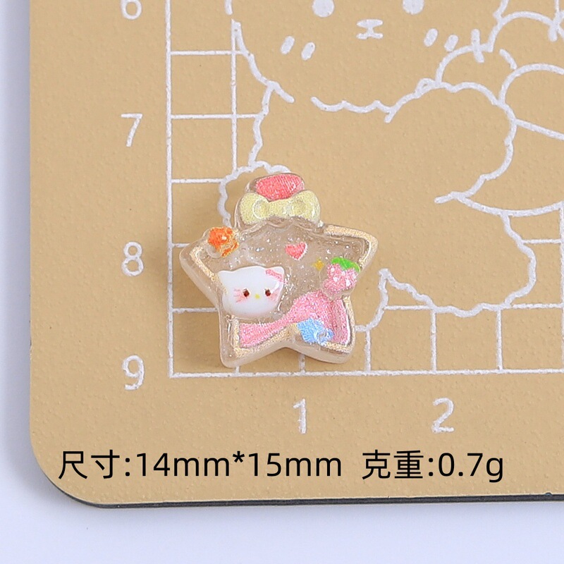 喵喵领结星星漂流瓶手工diy奶油胶树脂配饰小配件饰品材料包批发|undefined