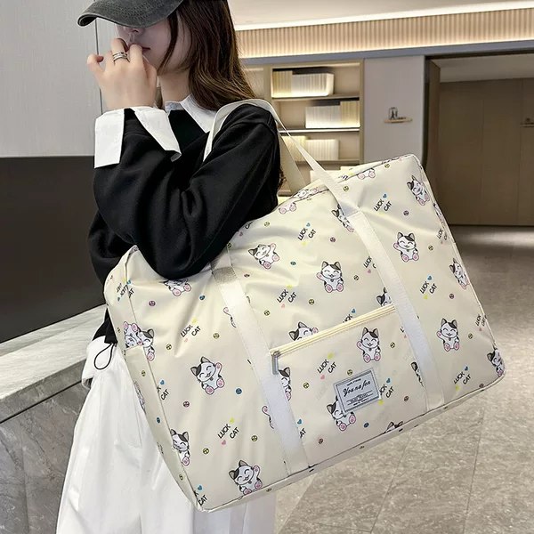 New Cartoon Quilt Storage Bag, Large-Capacity Short-Distance Luggage Bag, Travel Bag That Can Be Attached to a Trolley, Maternity Storage Bag