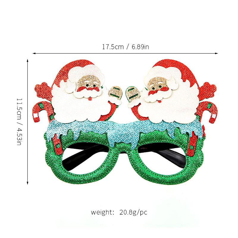 Navidad decoraciones gafas juguetes para niños adultos dibujos animados disfraz de fotos pequeños regalos premios gafas decorativas