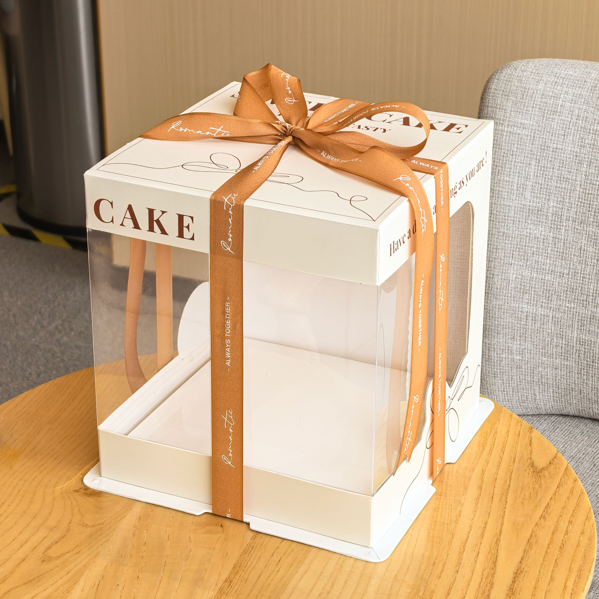 Tapa sin descuento nueva caja de pastel caja de embalaje caja de pastel de cumpleaños transparente caja de pastel de cumpleaños 68 6,80 doble capa más alta