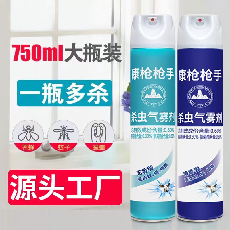 Free Shipping Insecticide Aerosol 750ml Spray Gun Insecticide to Kill Cockroaches, Flies, Mosquitoes, and Effective Mosquito Repellent