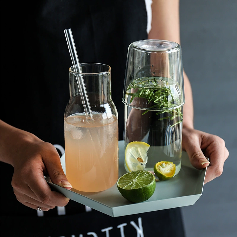 Набор из одной чашки и одной кружки в японском стиле из высококачественного боросиликатного стекла для завтрака, молока, сока, кофе, холодного заваривания