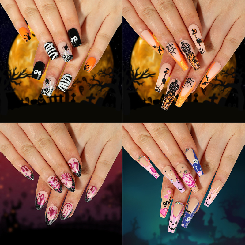Cross-border wear nail color Wansheng nail patch finished nail art fake nail hand painted false nails wholesale Cross-border wear nail color Wansheng nail patch finished nail art fake nail hand painted false nails wholesale