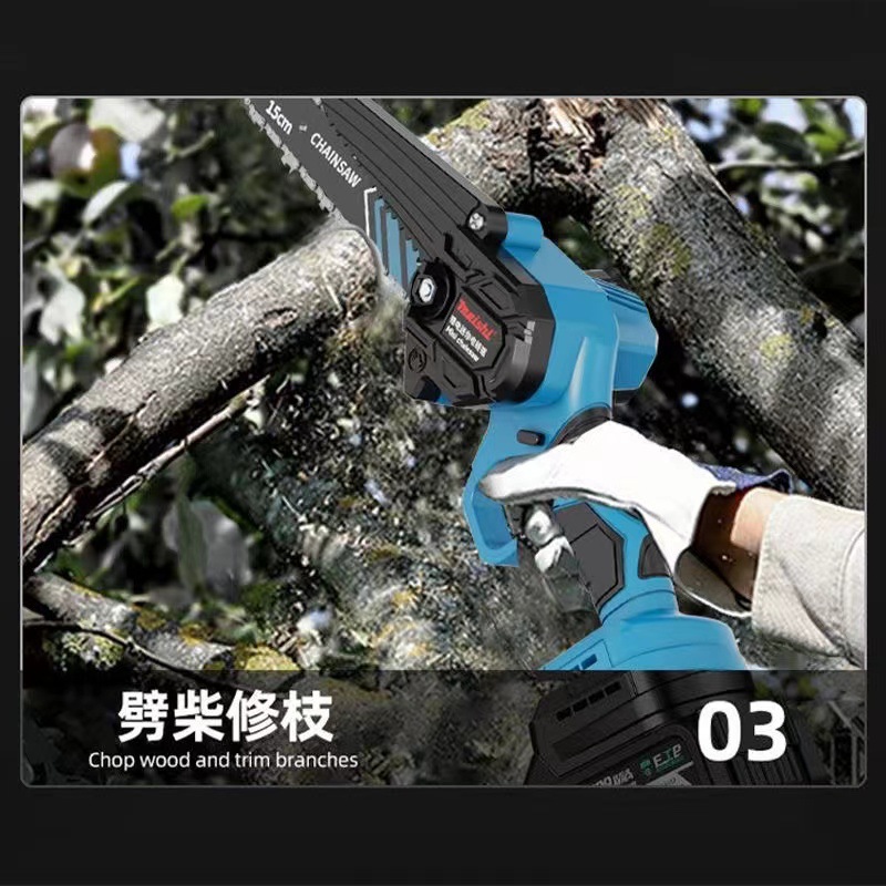 8 pulgadas sin escobillas sierra de litio eléctrica sierra de cadena eléctrica inalámbrica al aire libre pequeña sierra de árboles madereros una mano sierra de poda