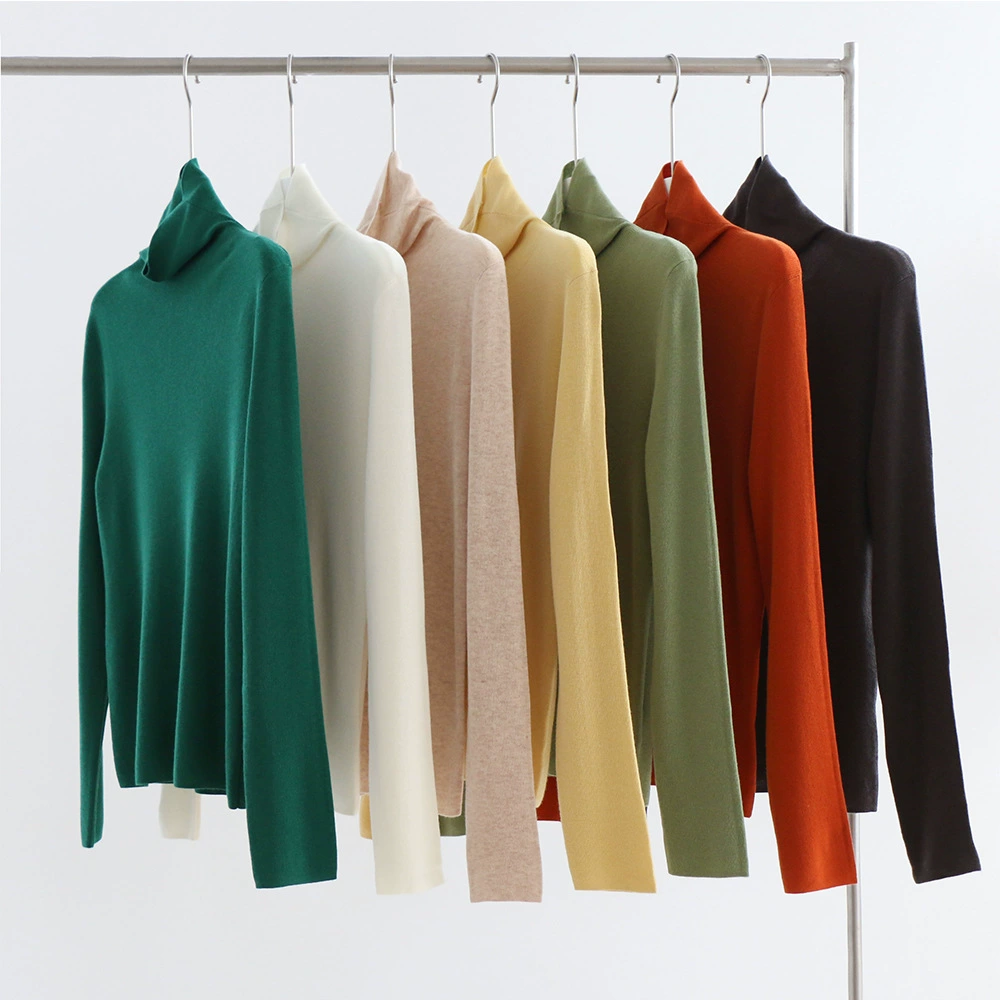 Ультратонкая шерсть с высокой шеей вязаная рубашка с наборным воротником женские Топы Тонкий Топ Тонкий внутренний стержень CHIC