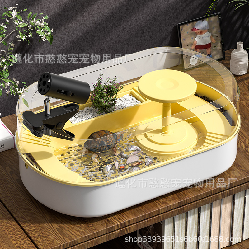 Tanque para tortugas con plataforma para tomar el sol, tanque de cría para tortugas brasileñas, casa para tortugas, villa, sala de estar, hogar, tanque para tortugas dedicado.