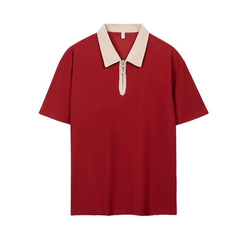 Semia cremallera color poliéster algodón empresa ropa de trabajo ropa deportiva con solapa camiseta de polo de manga corta personalizada