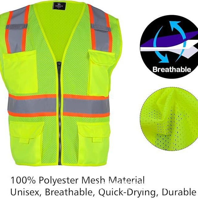 Cross-Border Supply of High Visibility Reflective Orange Safety Vest Zipper Front Closure Work Clothes Factory Direct Sale