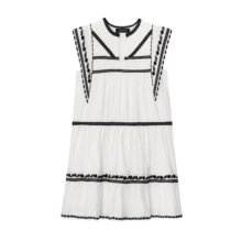 PB&ZA女装2025年秋季新款少女风减龄撞色刺绣半开领连衣裙5107049