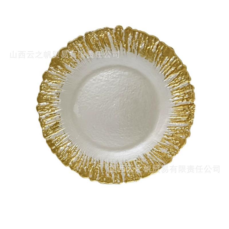 European Style Fashion Creative Electroplated Pad Glass Western Food Fruit Plate Embossed Silver Party Wedding Irregular Snowflake Plate European Style Fashion Creative Electroplated Pad Glass Western Food Fruit Plate Embossed Silver Party Wedding Irregular Snowflake Plate