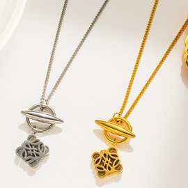 不掉色锁骨链复古国潮镂空窗花饰品高级设计感轻奢小众钛钢项链女