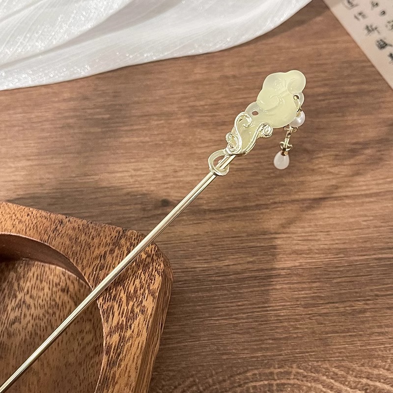 Horquilla de estilo antiguo nuevo estilo chino de alta gama Hanfu tocado estilo nacional borla horquilla paso a paso borla parte posterior de la cabeza horquilla hembra