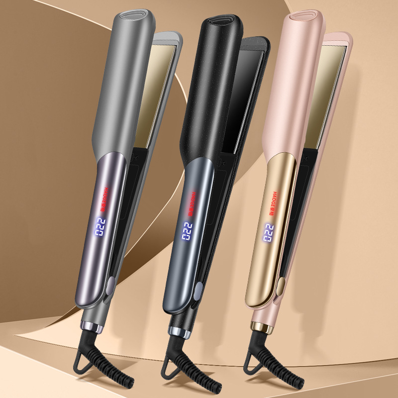 Electric Hair Straightener and Curler, Dual-Use, Adjustable Temperature, Straightening Plate, Flat Iron, Hair Straightener, Curling Iron, Straightening Clip, Cross-Border