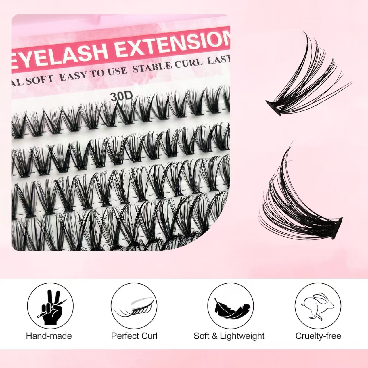 Cross-border DIY segmentación de pestañas conjuntos de pestañas falsas BOND y SEAL extensiones de pestañas de longitud mixta de pelo suave
