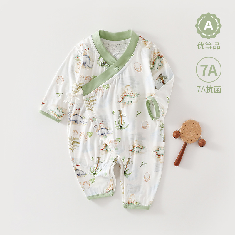 Baby Boneless Summer Kimono Class a Knitted Ice-Feel Fart Clothes Air-Conditioned Clothes Baby Clothes Summer Thin Jumpsuit