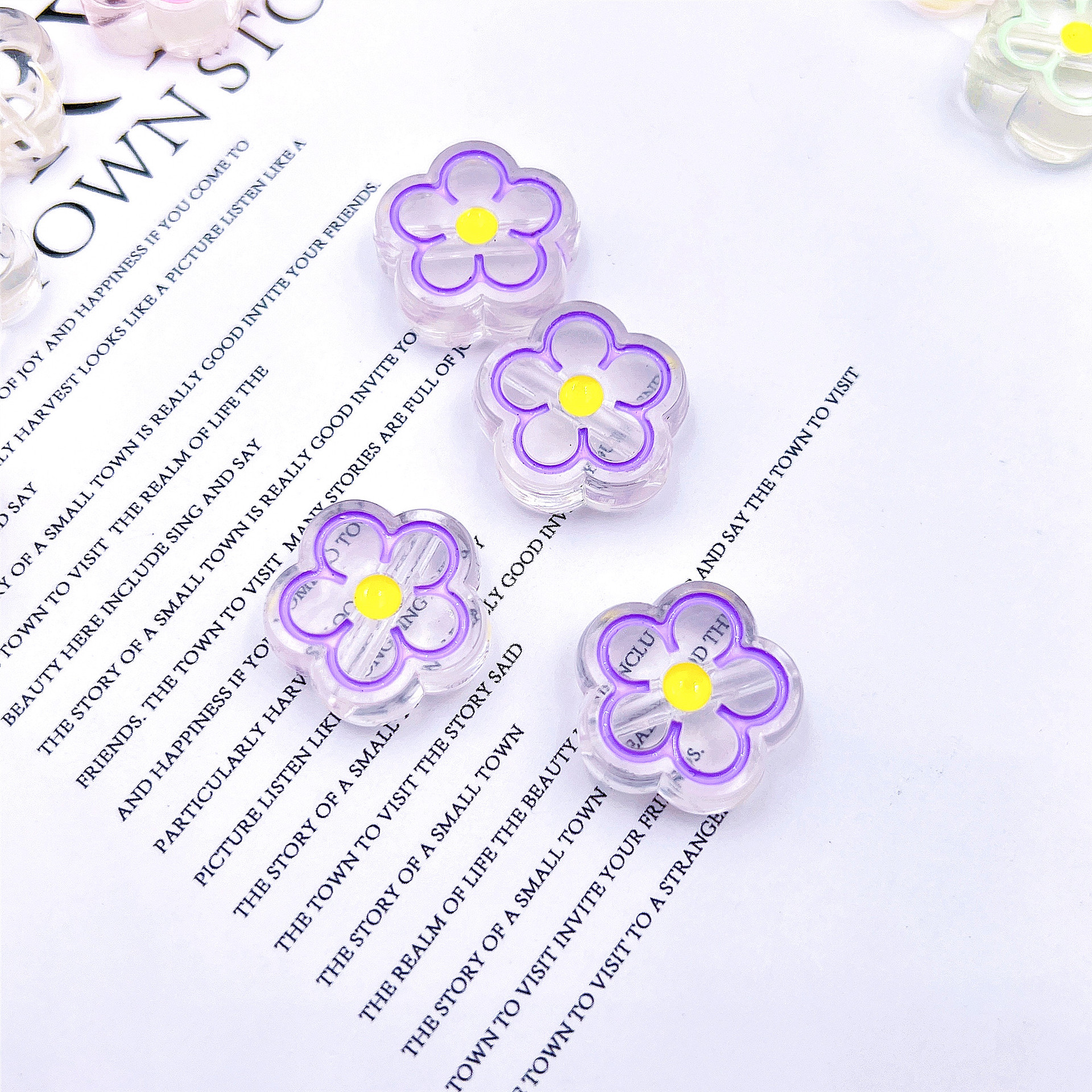 Acrylic Material 1 Piece Arylic Flower DIY Jewelry Accessories Beads