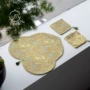 干泡中式织锦刺绣茶垫