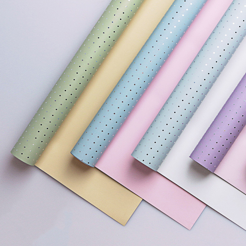 Huaxi Armani punto pequeño papel de embalaje de flores plástico de aluminio de aluminio OPP florista de alta calidad materiales de flor al por mayor