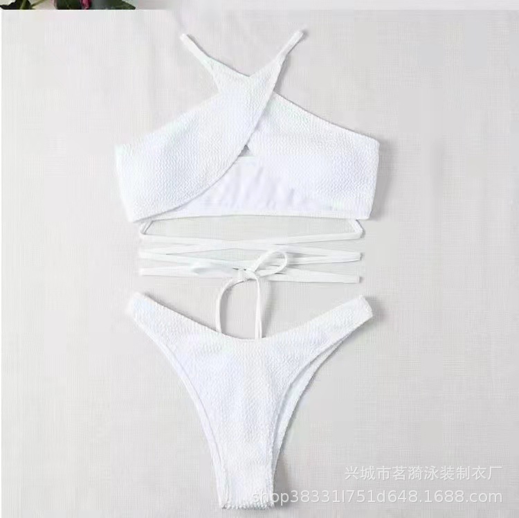 Mingyi europeo y americano nuevo multi-color ola tela sexy bikini cruz dividida traje de baño moda mujer traje de baño