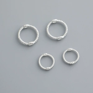 s925 Sterling Silver Twist Round Bead Frame DIY Beaded Bracelet Necklace Accessories Middle Wearable Crystal Beads