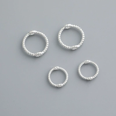 s925 Sterling Silver Twist Round Bead Frame DIY Beaded Bracelet Necklace Accessories Middle Wearable Crystal Beads