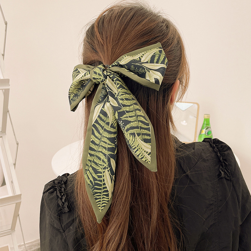thumbnail image 1 of Bufanda de seda francesa diadema retro feminidad atado bolso cinta serpentina larga diadema lazo accesorios para el cabello 90cm, 1 of 2