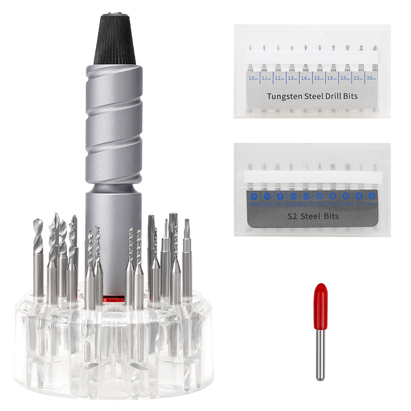 手捻钻迷你手钻半自动文玩打孔钻头木工DIY工具螺丝刀文玩钻头