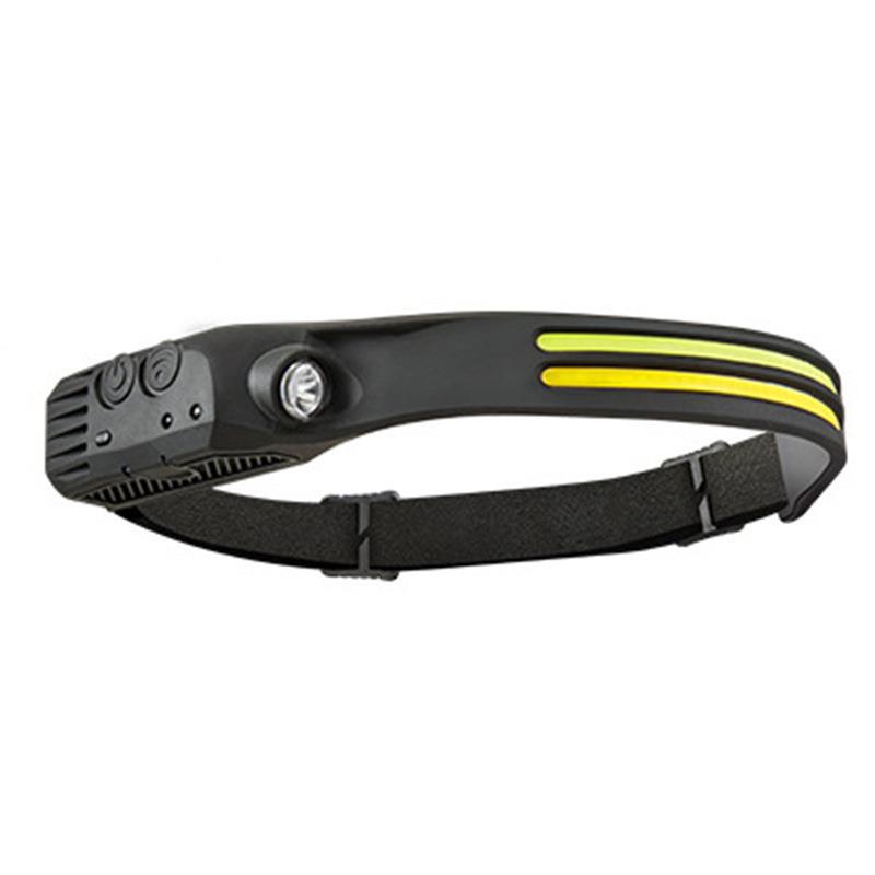 Linterna frontal COB con sensor de movimiento – Silicona, USB recargable, ideal para running nocturno
