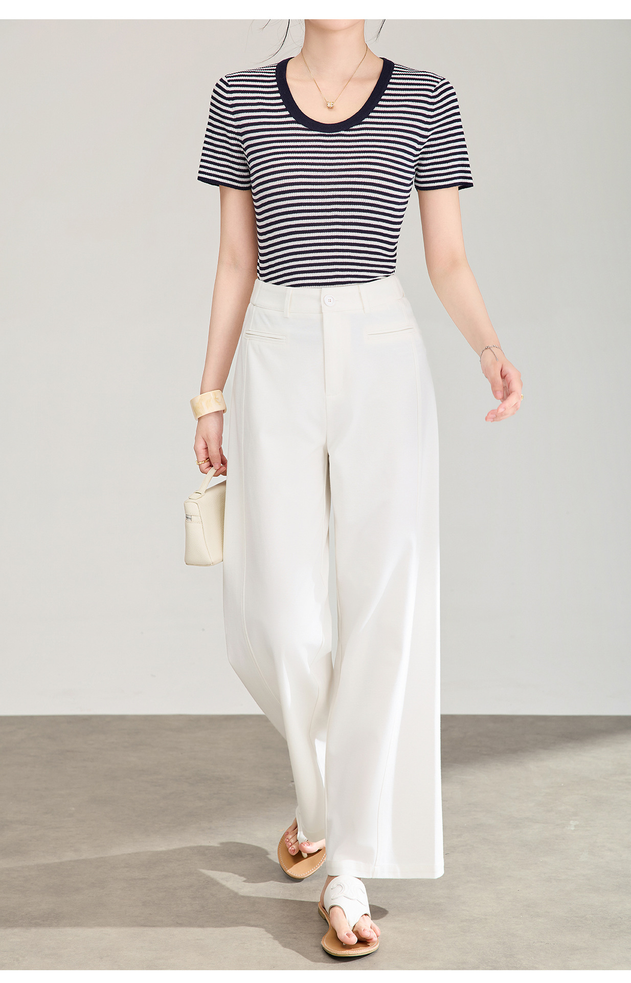Quần culottes nữ ống rộng dáng lười, chất liệu tencel cotton mềm mại, cạp cao suông nhẹ — Xanh lông mòng đen chi tiết 19