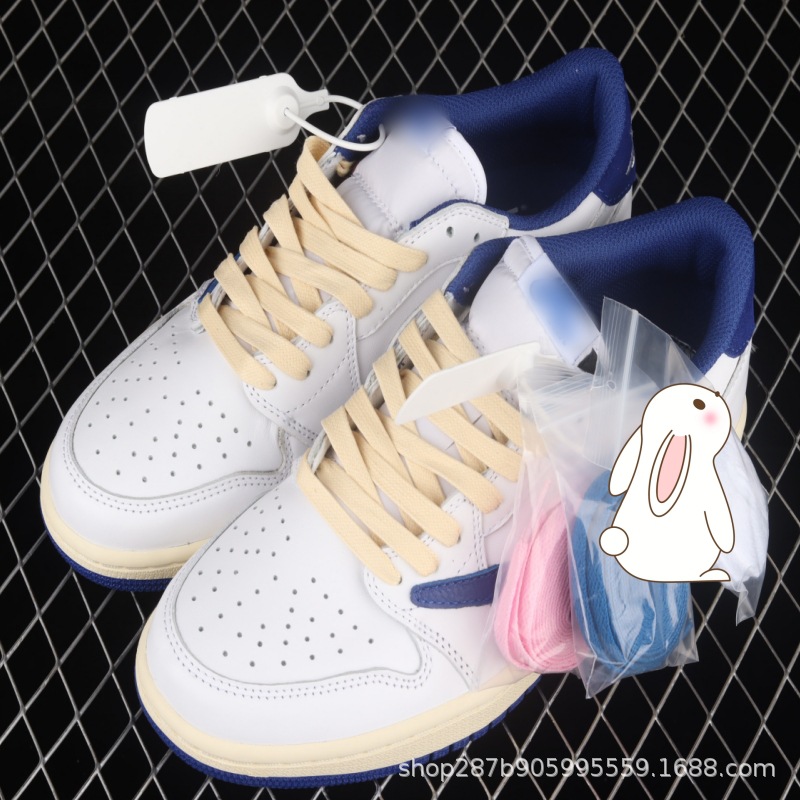 조 1 로우탑 인버티드 화이트 & 블루 DM9868-218