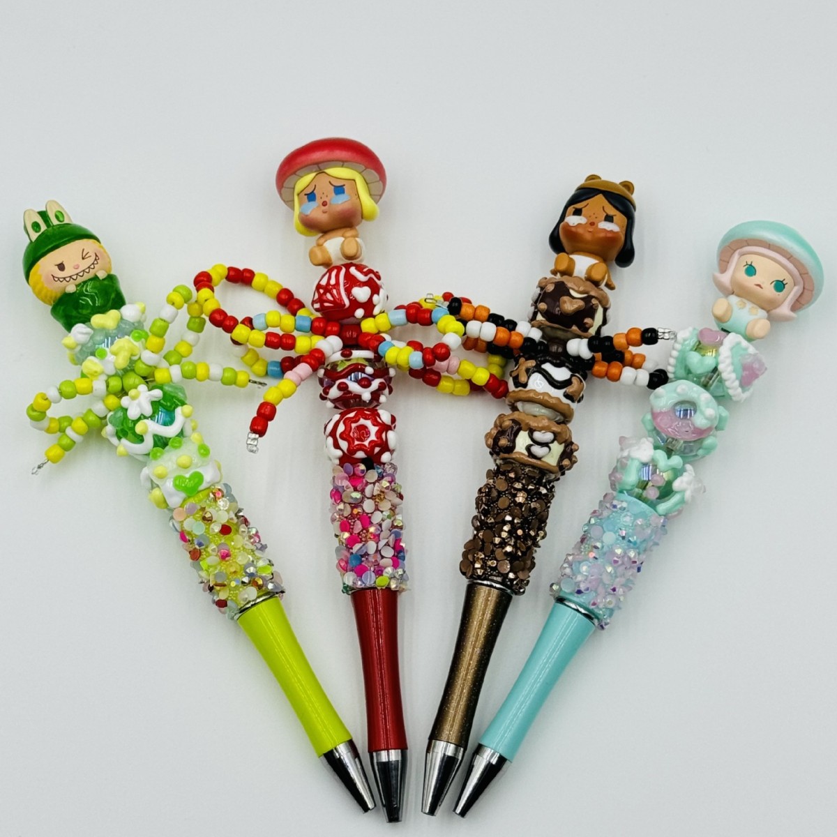 Genuino bolígrafo de granos espumoso, bolígrafo de cuentas encantador, bolígrafo de regalo creativo de dibujo a mano, bolígrafo de bola creativo