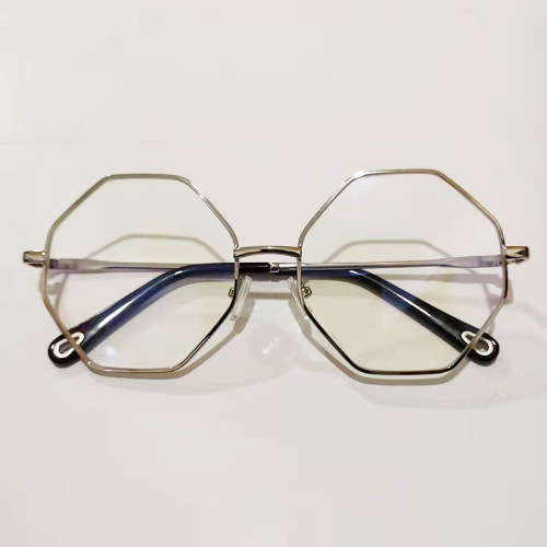 2024新款多边形金属框平光镜素颜显瘦不规则眼镜架复古文艺护目镜