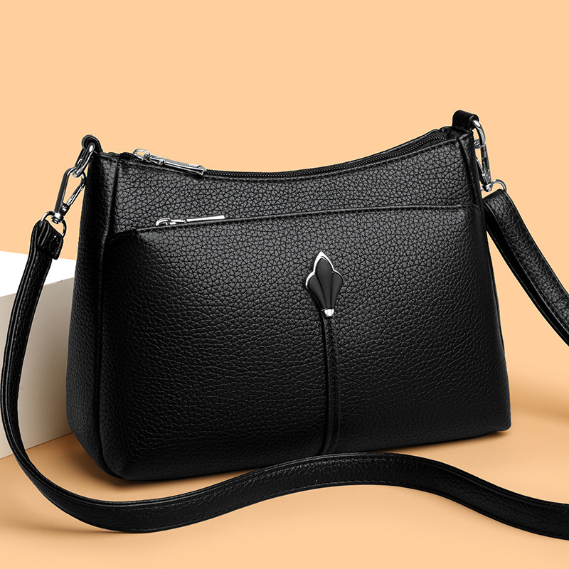 High-Looking Retro Simple Fashion Bag Women's Popular New Versatile Middle-Aged Large-Capacity Shoulder Crossbody Bag