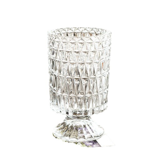 French carved transparent glass vase hydroponic flower pot living room dining room decoration Insta decoration ornament wholesale