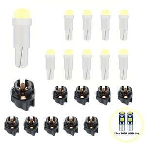 10 ədəd T5Cob 1Smd avtomobil LED cihaz işıqları, lampa tutacağı ilə